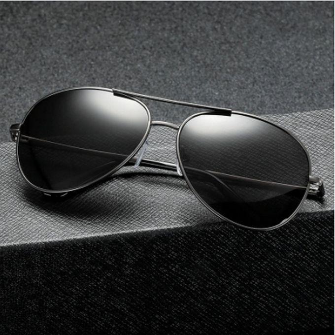 Men's Fashion Men Polarizer Sports Sunglasses-Black/Silver