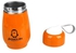 زجاجة مياه من الستانلس ستيل برتقالي / أبيض 8x8x16سنتيمتر