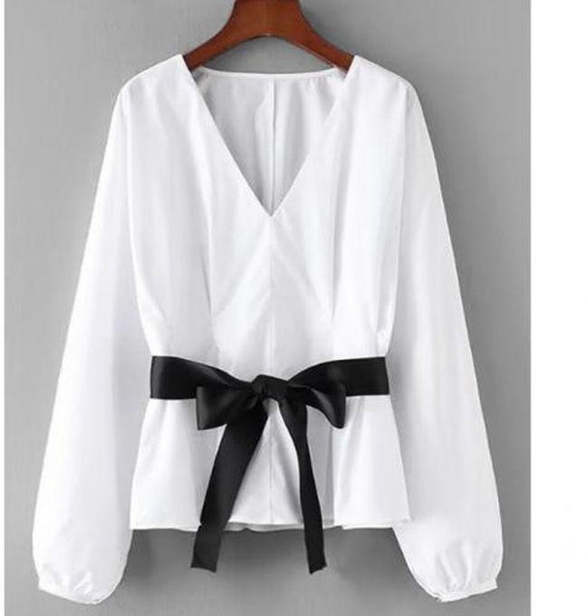 Classic White Blouse With Bow