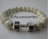 O Accessories Bracelet Turquoise White Stones _silver Damble