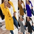 Fashion 2020 Casual Women Autumn Winter Solid Color Lapel Open Front Jacket Long Warm