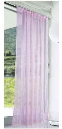 No Brand Eyelet Ring Top Voile Curtain Panel Net Voile Curtain 206cm - Pink