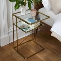 Curved Terrace Storage Nightstand - Antique Brass
