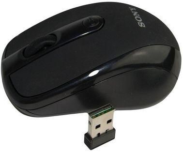 Sony High performance - 2.4GHz - Wireless Optical Mouse with USB Receiver - Black
