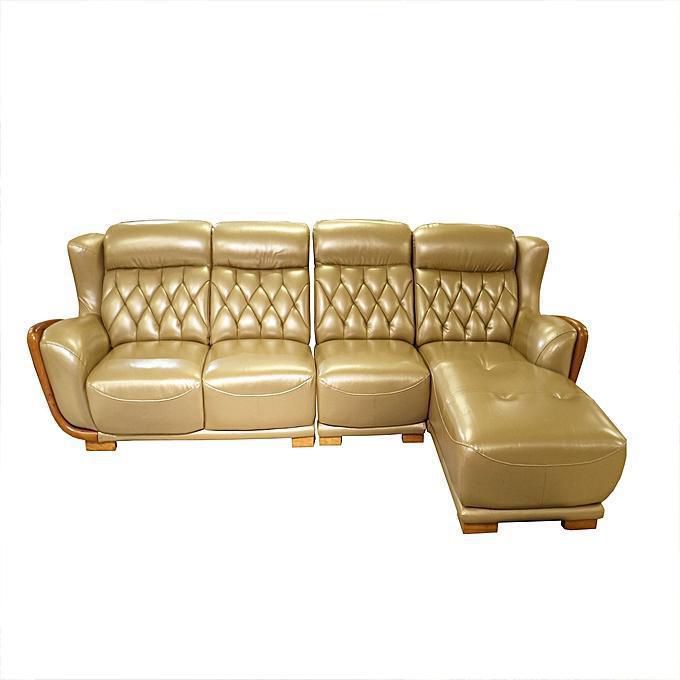 L Shaped Leather Sofa Home Furniture, Gold Leather Sofa