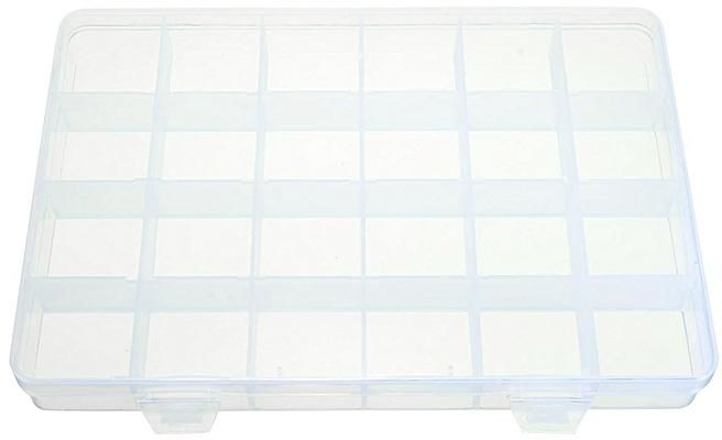 Cheap 24 Compartments Plastic Box Case Jewelry Bead Storage
