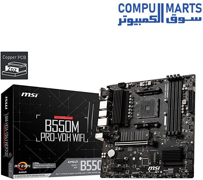 MSI لوحة ام برو سيريز برو في دي اتش برو سيريز B550M (AMD AM4، DDR4، من