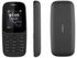 مُجدد - هاتف 105 ثنائي الشريحة لون أسود بذاكرة رام 4 ميجابايت يدعم تقنية 2G