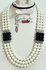 Women's Necklace Of White And Black Pearl Beads