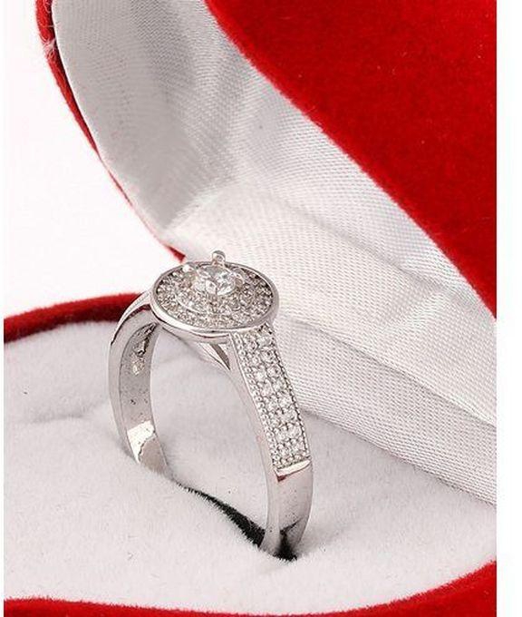 Fashion MetalsTitanium Steel Silver Engagement Ring