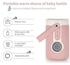 Portable Bottle Warmer, Bottle Warmer with 2A USB Wall Charger, with 3 Temperature Control, USB Baby Bottle Warmer for Breastmilk or Formula for Travel and Other Outdoor Activities