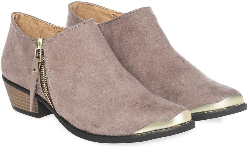 Qupid Heeled Boots for Women - Taupe