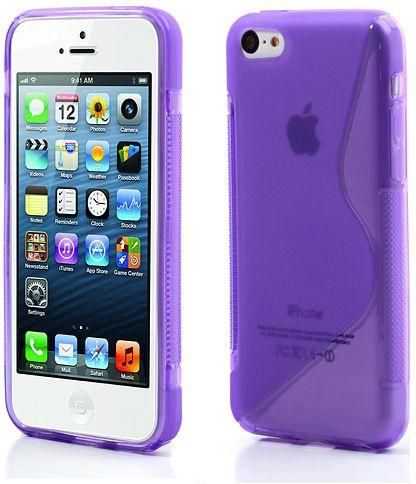 Purple S-Line Wave TPU Gel Cover for iPhone 5C