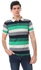 Andora Wild Stripes Short Sleeves Polo Shirt - Green