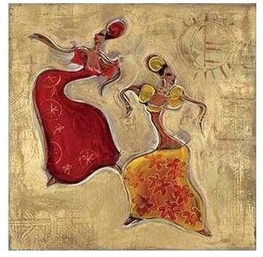 Decorative Wall Poster Red/Yellow/Beige 32x32cm