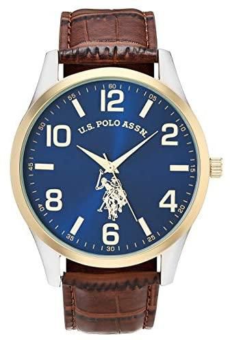 U.S. Polo Assn. Men's Quartz Watch with Alloy Strap, Brown, 16 (Model: USC50509AZ)