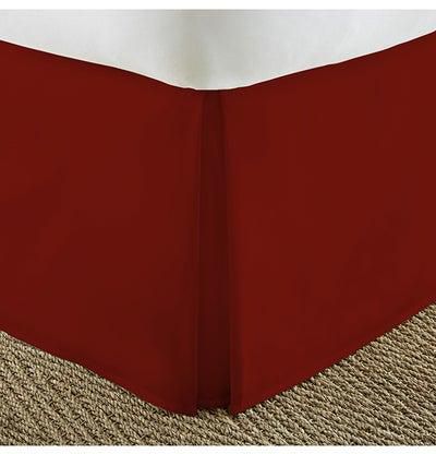 Solid Pleated Bed Skirt Satin Burgundy Single