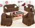 3-Seater Exquisitely Detailed And Beautifully Designed Attractive Bubble Type Pattern Sofa Slipcover Brown 220x100x100centimeter