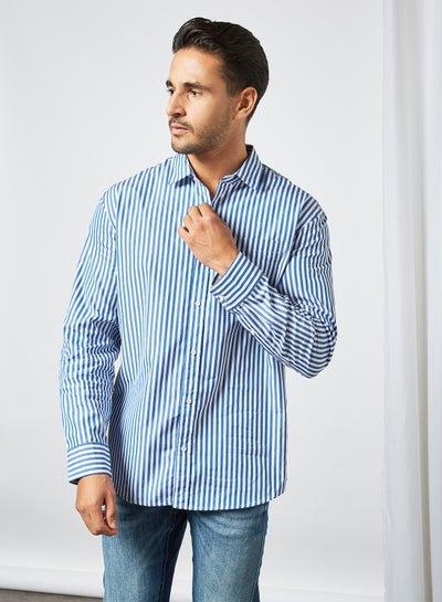 Striped Relaxed Fit Shirt Blue