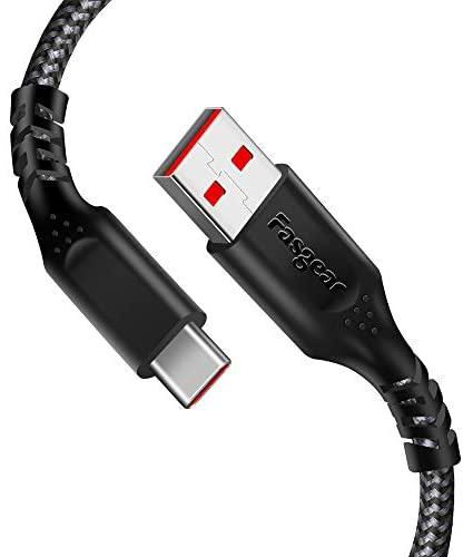 Fasgear Warp Charge 30W Cable for Oneplus 7 Pro 7T, 1 Pack 3ft/1m Dash Charging USB C Cable Fast Charge Nylon Braided Data Sync USB Type C Cable for Oneplus 7 6T 6 5T 5 3T (3ft, Black)