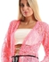 Kady Neon Pink Sheer Lace Slip On Long Cardigan
