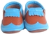 Derby Moccasin Baby Shoes - 6 Sizes (Brown/Blue)