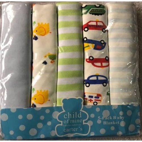 Carter's 5 Piece Baby Blankets And Flannels (30in X 30in)