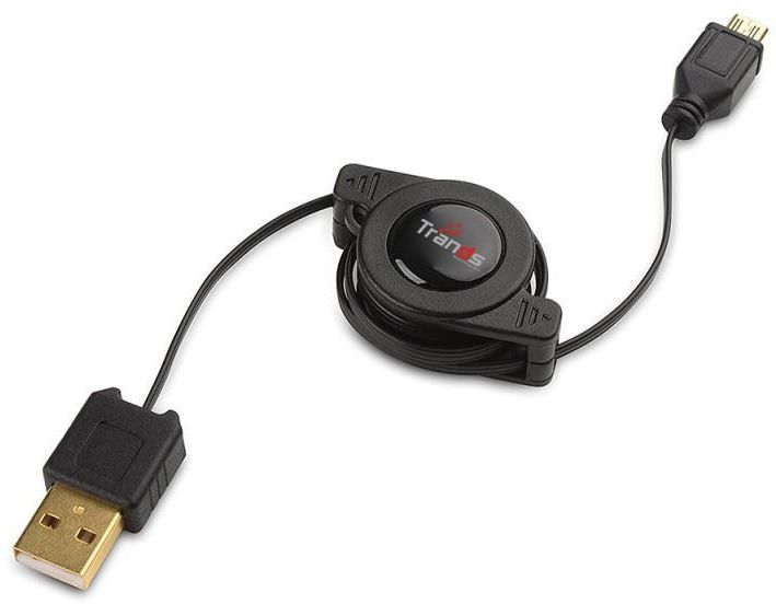 Trands Retractable USB to Micro-USB Charge & Sync Cable