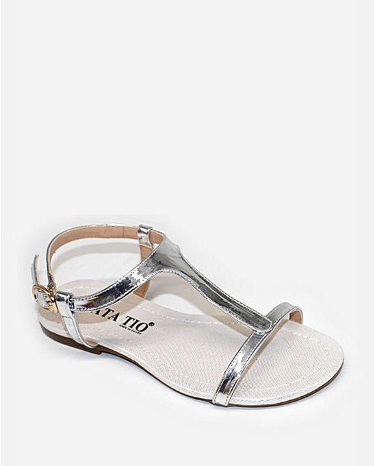 Tata Tio Ankle Strap Sandals - Silver