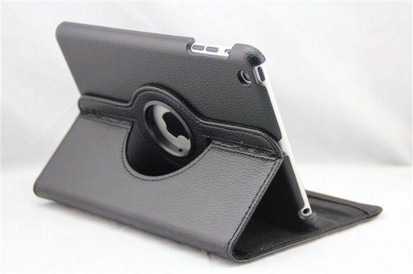 360 Degree Roatating Leather Case for Apple iPad Mini Black