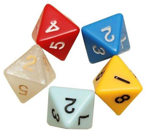 Generic 5PCS/set Number Eight-sided Dice Board Game Dice Counter