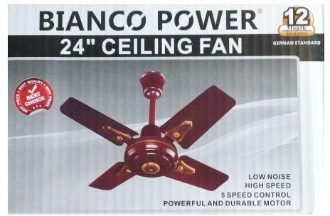 Bianco Power 24 Short Blade Ceiling, Short Blade Ceiling Fan