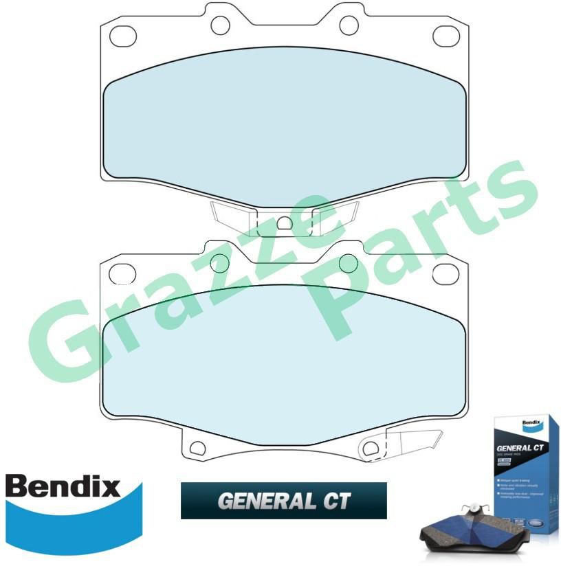 Bendix General CT Disc Brake Pad Front for DB1346 Toyota 4 Runner LN130 NV130 Hilux KZN130G LN130G VN130G