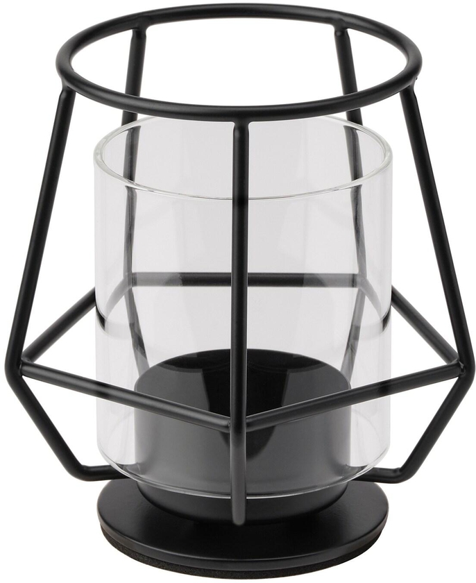PÄRLBAND Tealight holder - black 10 cm