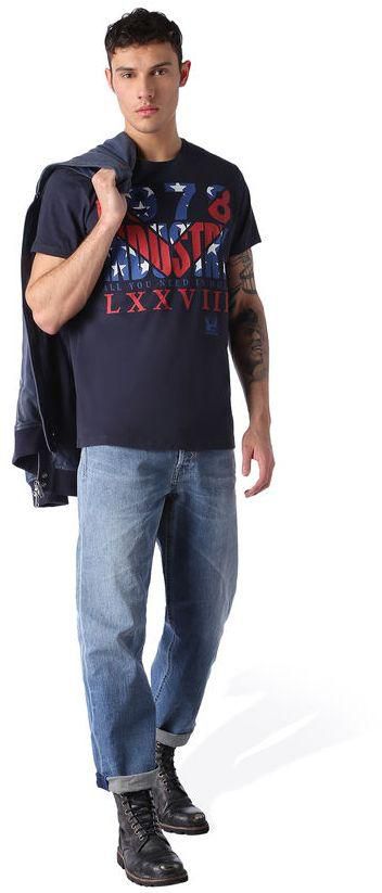Diesel Casual T-Shirt for Men - Size S, Blue, 00SPHL0091B
