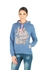 Ravin Women Heather Blue Hooded Sweatshirt With Front Prints
