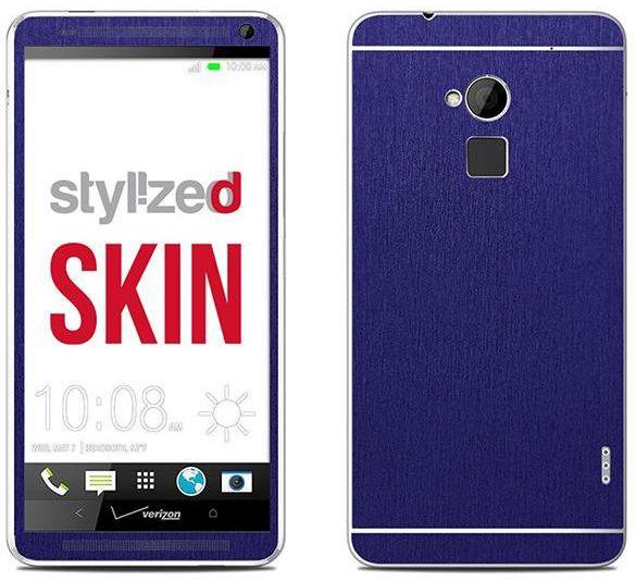 Stylizedd Premium Vinyl Skin Decal Body Wrap for HTC One Max - Brushed Steel Blue