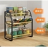 R Shape 3 Layers Spice Rack Organizer Racks And Holders In Kitchen Countertop Carbon Steel Flavoring Shelf Storage
