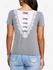 Plus Size Mesh Back Eyelash Lace Trim Bowknot Marled T-shirt - 2x | Us 18-20