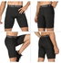 3-Piece Compression Side Pocket Workout Shorts Set Grey/Midnight Black/Pearl white