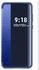 حافظة سمارت فيو جلدية قابلة للطي لهاتف أوبو إيه 17 اللون أزرق غطاء أكريليك لامع شفاف A17