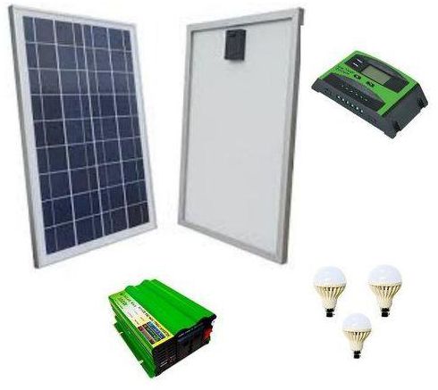 Solarmax Solar panel 100w 12 -18v,charger controller, 300watt inverter,3LED bulbs