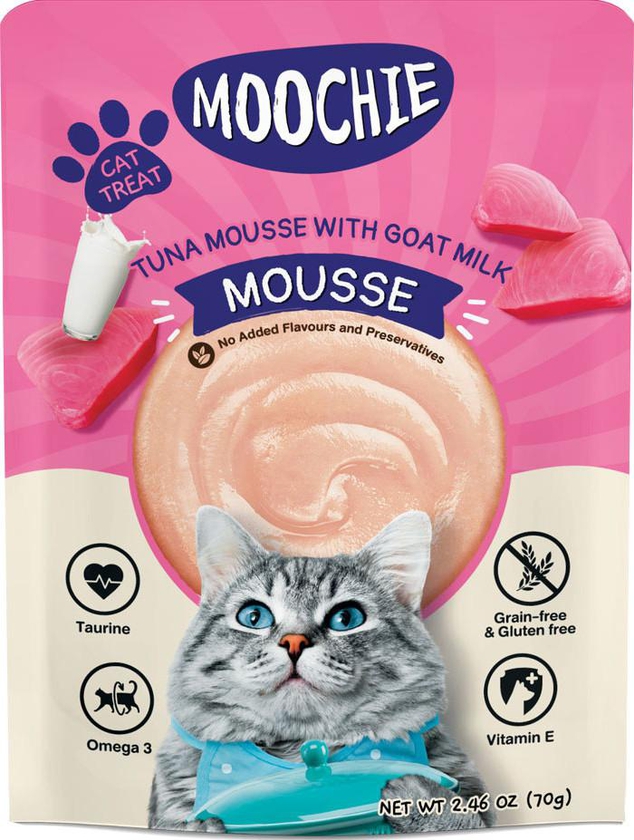 Moochie Cat Wet Food Tuna Mousse With Goat Milk Pouch