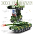 Deformation Combat Tank Original Transform Robot Toy with Light & Music Automatic Transforming Robot Tank Toy for Kids with Bump Function (Combat Tank),