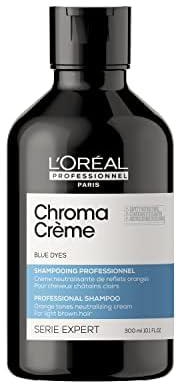 L'Oréal Professionnel Neutralising Shampoo against Orange-tones, For Light to Medium Brown Hair, Serie Expert Chroma Crème, 300ml