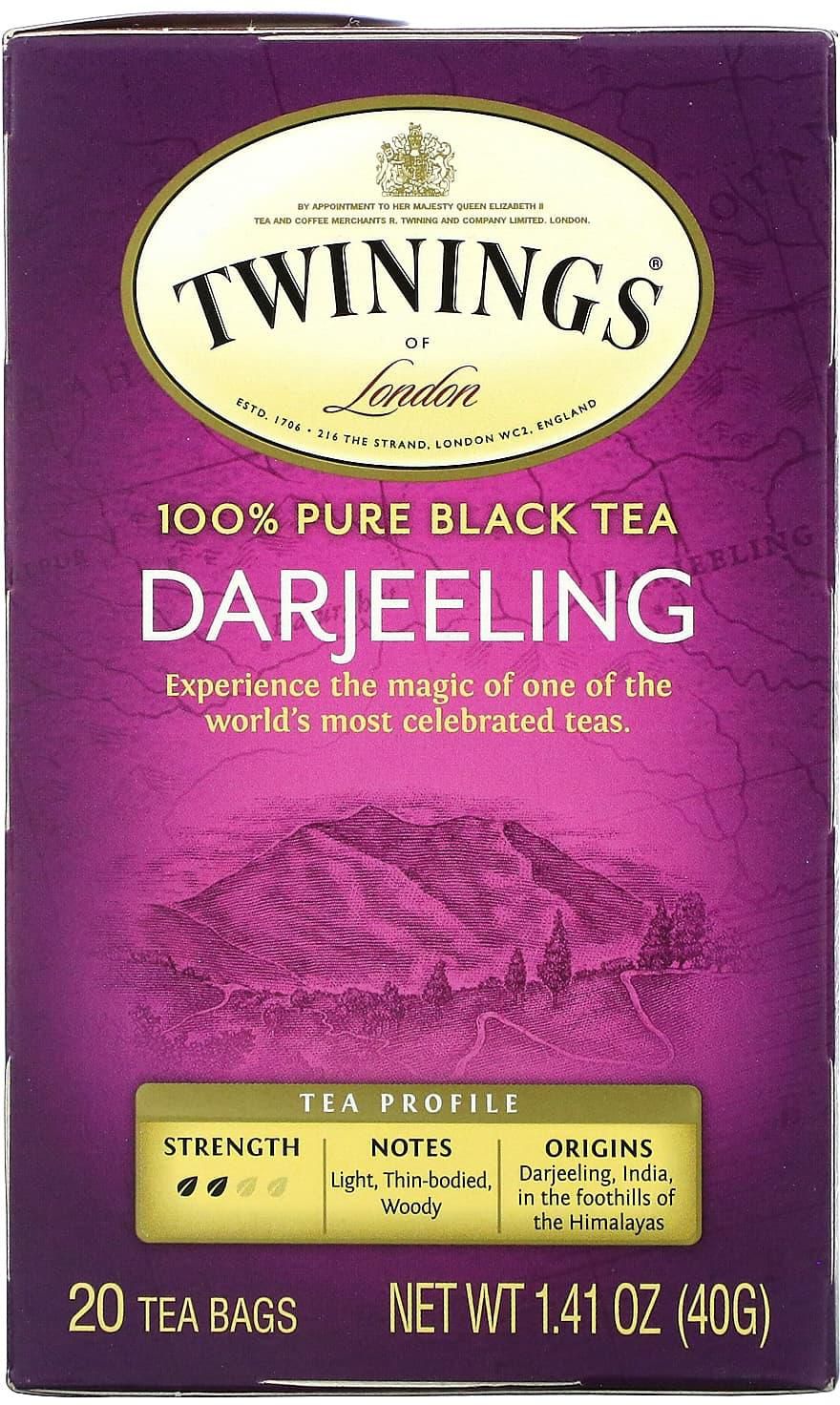 Twinings‏, شاي أسود نقي 100٪، دارجيلنغ، 20 كيساً من الشاي، 1.41 أونصة (40 جم)