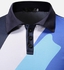Men's Polo Skirt Casual Slim Color Block Turn Down Collar Short Sleeve Top