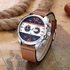 Curren 8259 Men's Sports Waterproof Leather Strap Analog Display Wrist Watch - Blue