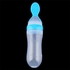 Baby Silicone Feeding Bottle With Spoon Food Rice Cereal Feeder 90ML Cereal Feeder Blue