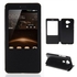 Bdotcom Leather Windows View Flip Case For Huawei Mate 9 (Black)